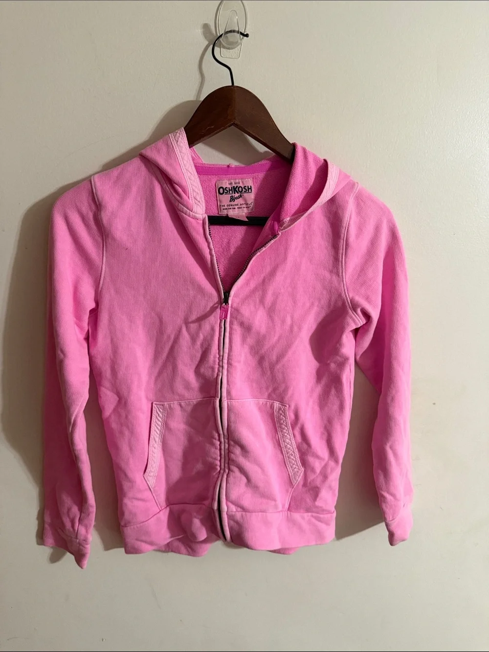 OshKosh B'gosh Light Pink Full-Zip Hooded Sweatshirt